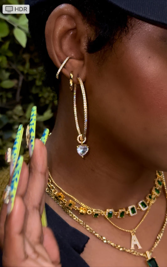 Diamond encrusted ear cuff